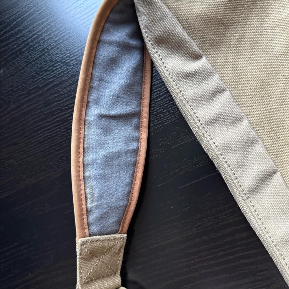 Vintage L.L. Bean Canvas Leather Sling Bag Khaki Crossbody Utility Bag - Picture 2 of 5